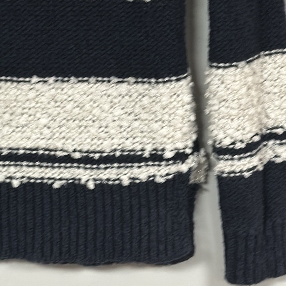 Abercrombie kids navy blue/white  soft striped long sleeve, crew sweater, 11/12 - Picture 5 of 6